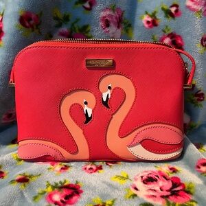 Kate Spade Pink Flamingo Leather Crossbody Bag EUC